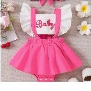 Barbie Baby Girl 18m Pink Jumper Little Girl Baby Toddler Outfit 18-24m